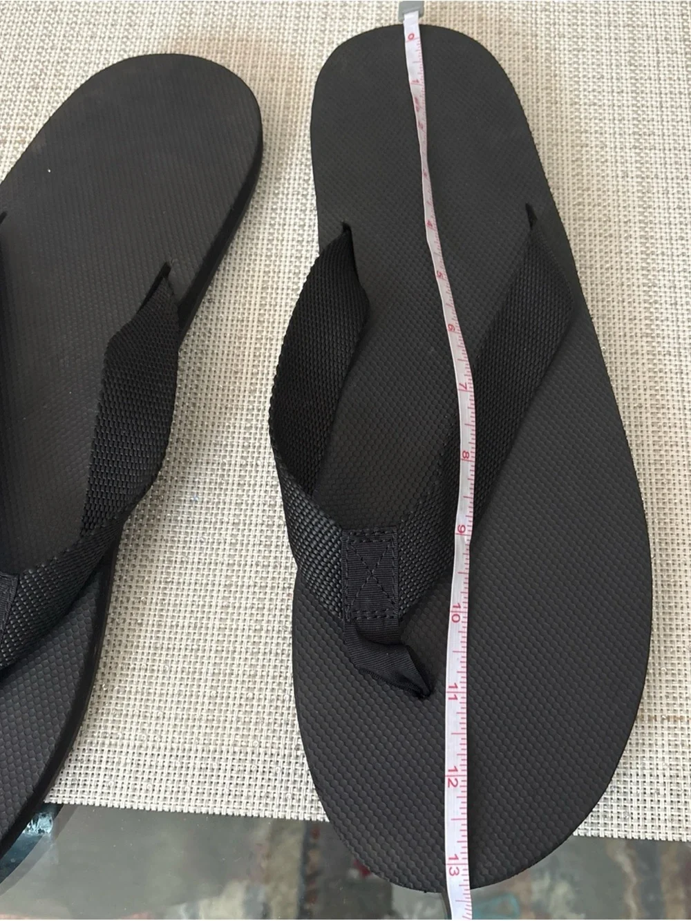 Rainbow Black Canvas Thong Flip Flops